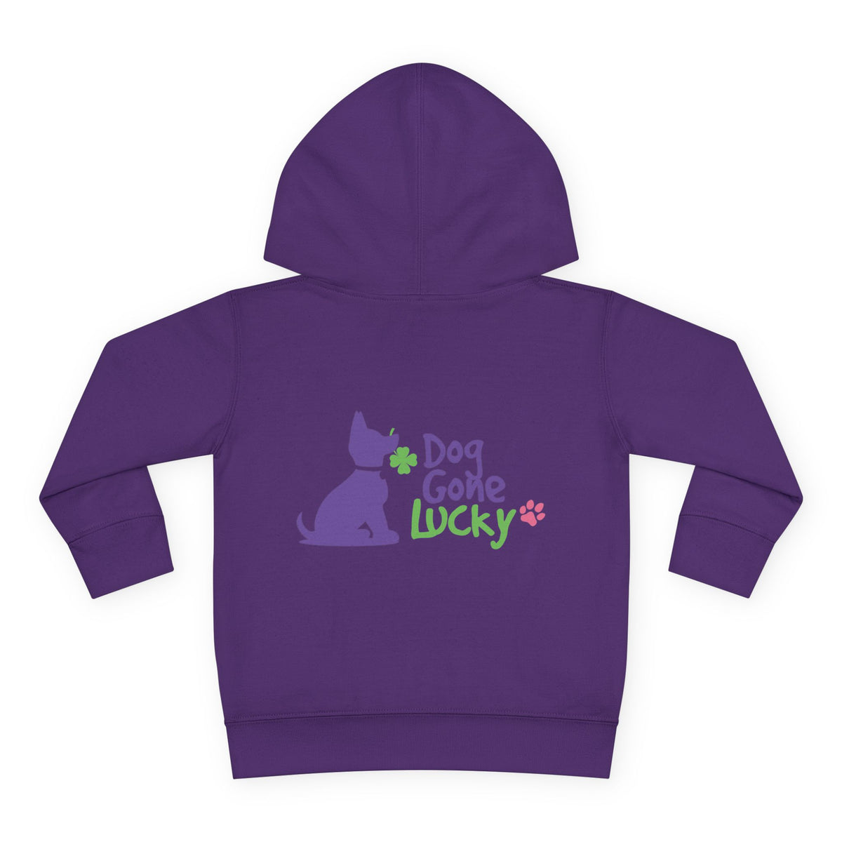 Doggone Lucky Toddler Hoodie - Printed Lucky Pup on Chest and Back