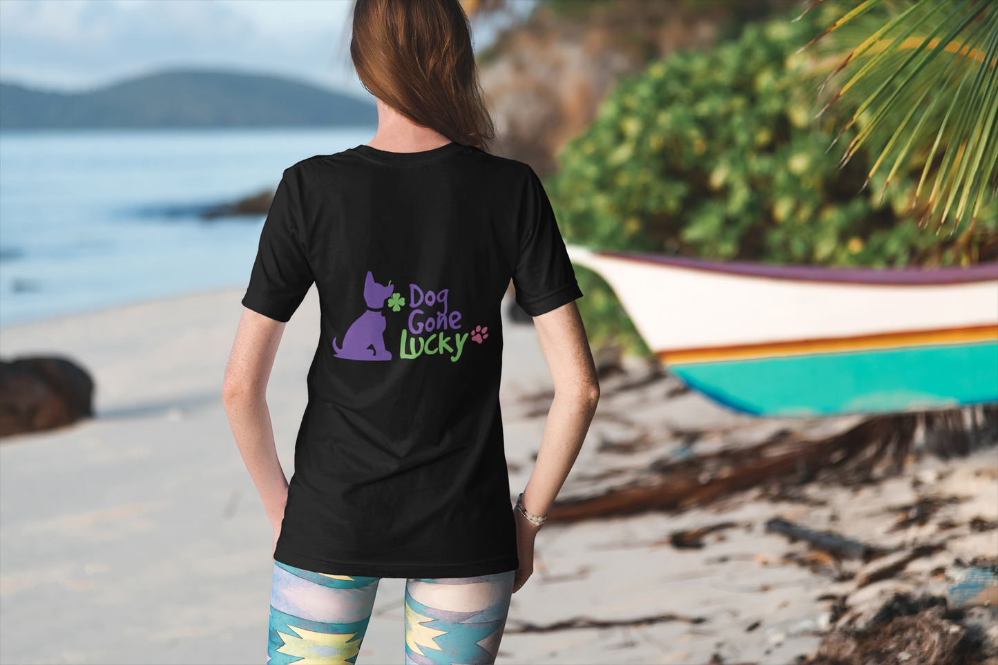 Doggone Lucky Jersey Short Sleeve V-Neck Tee