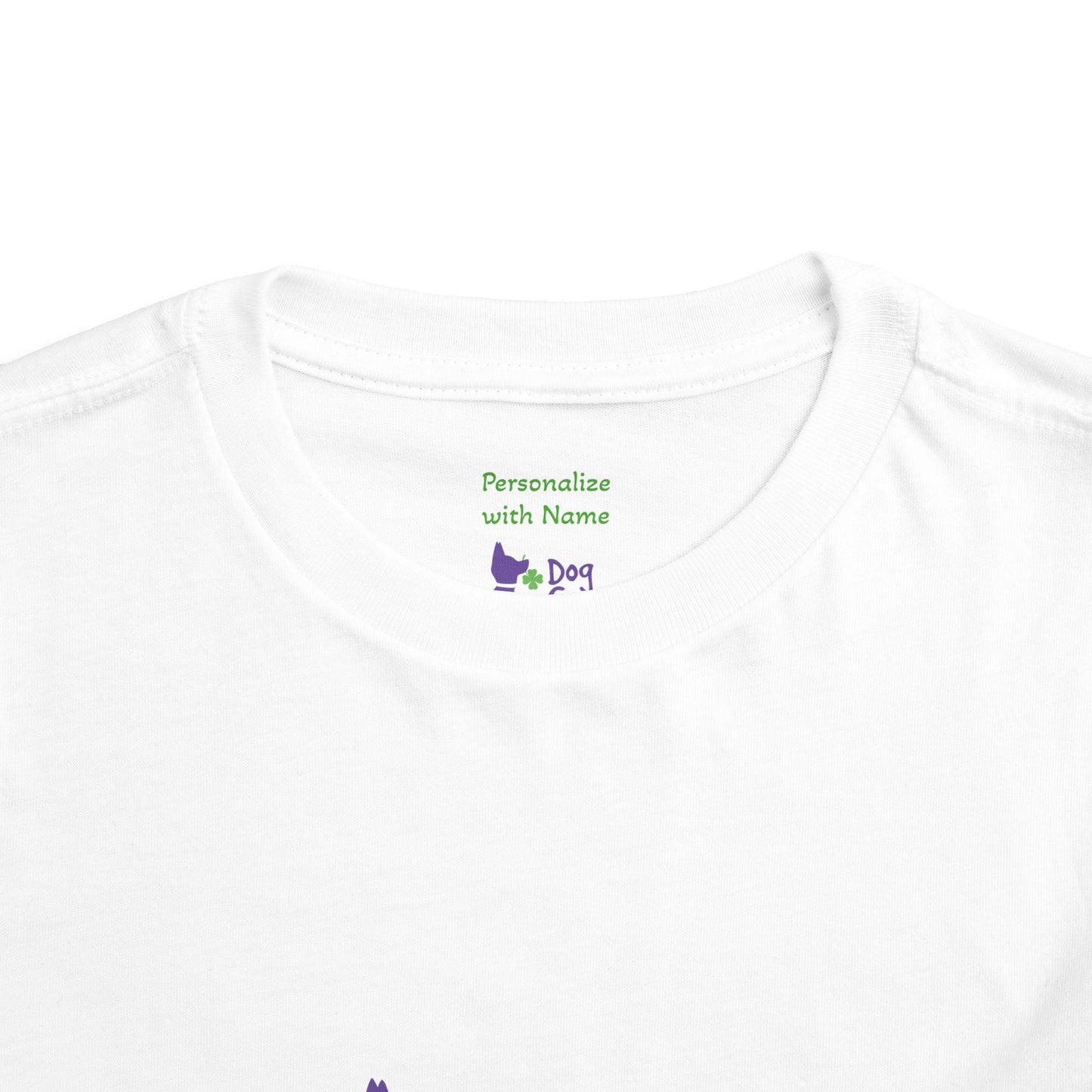 Dog Gone Lucky Toddler Tee - Cute Purple Lucky Pup on front and back