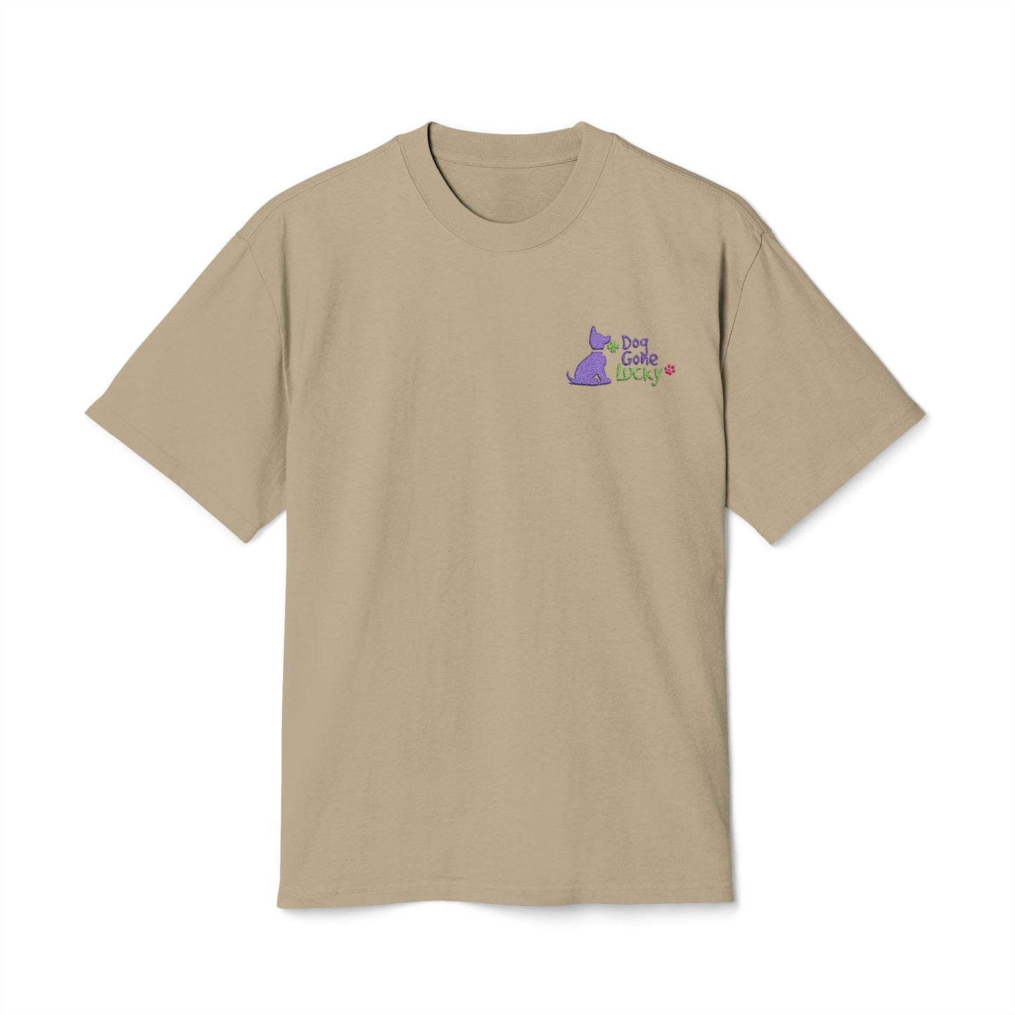 Doggone Lucky Embroidered Adult Faded Tee - Lucky Pup