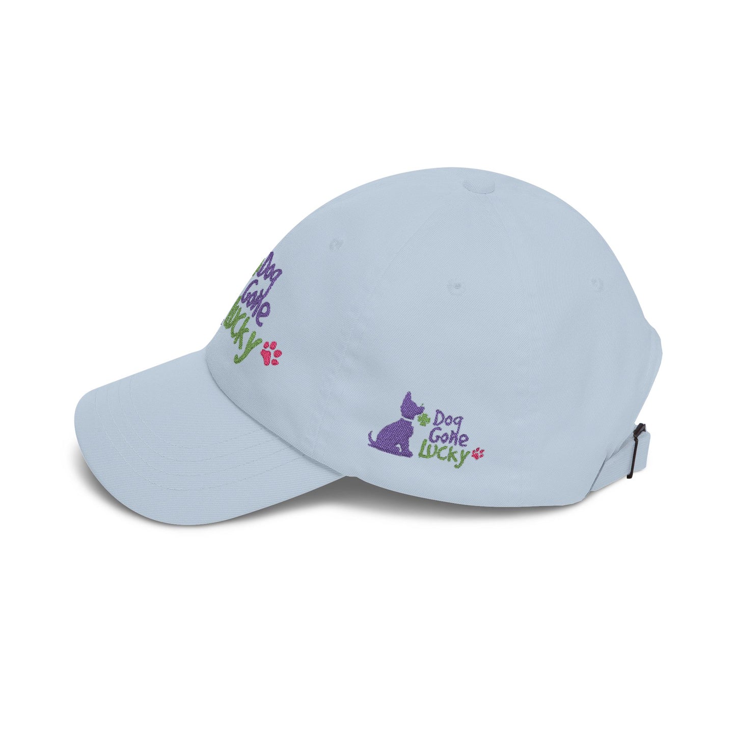 Doggone Lucky Dad Cap — Embroidered Purple Pup Baseball Hat