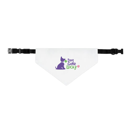 Doggone Lucky Dog Bandana Collar — "Dog Gone Lucky" Cute Paw Print Pet Scarf