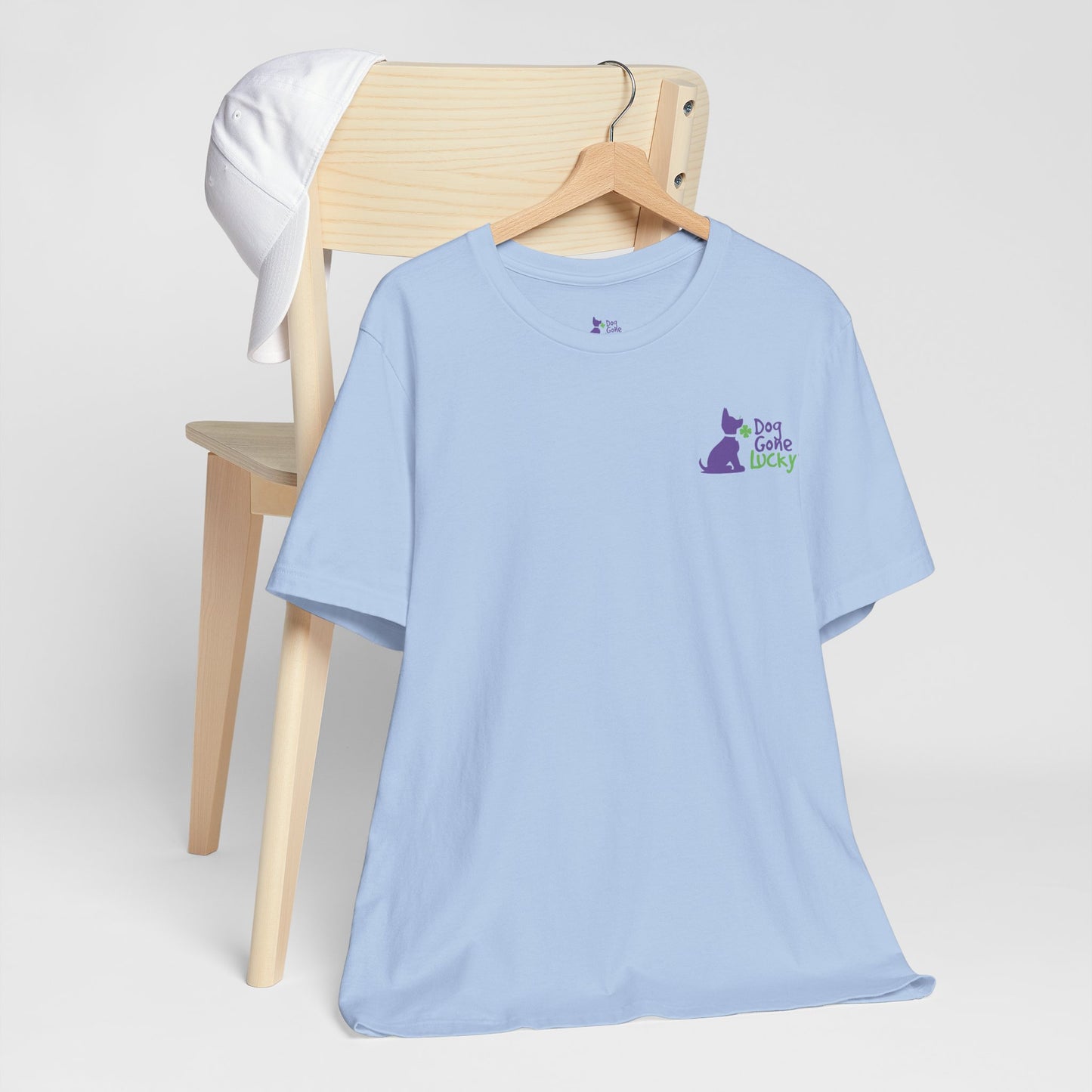 Doggone Lucky Adult Tee - Printed Lucky Pup on Chest