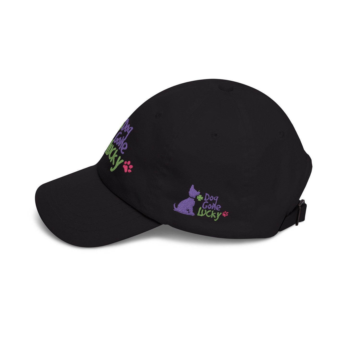 Doggone Lucky Dad Cap — Embroidered Purple Pup Baseball Hat