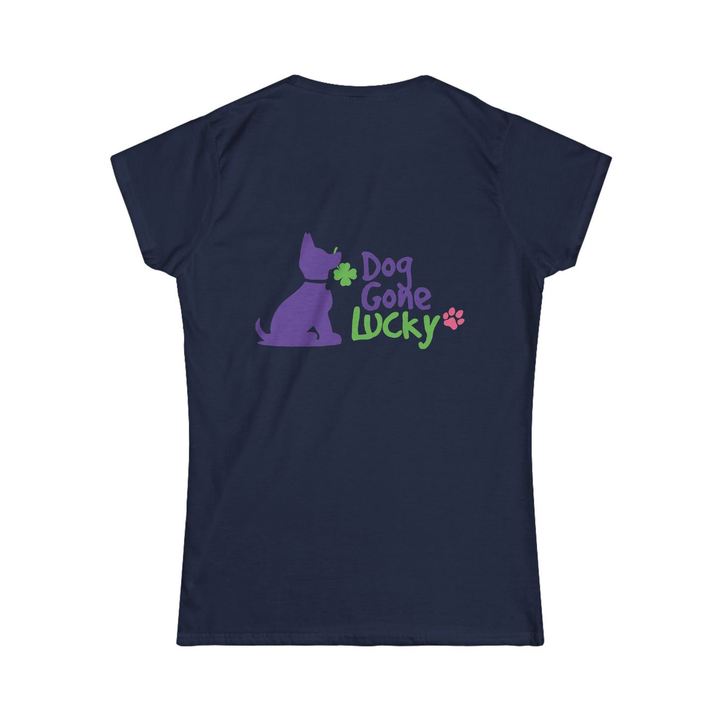 Doggone Lucky Personalized Women's Tee - Printed Lucky Pup on Back
