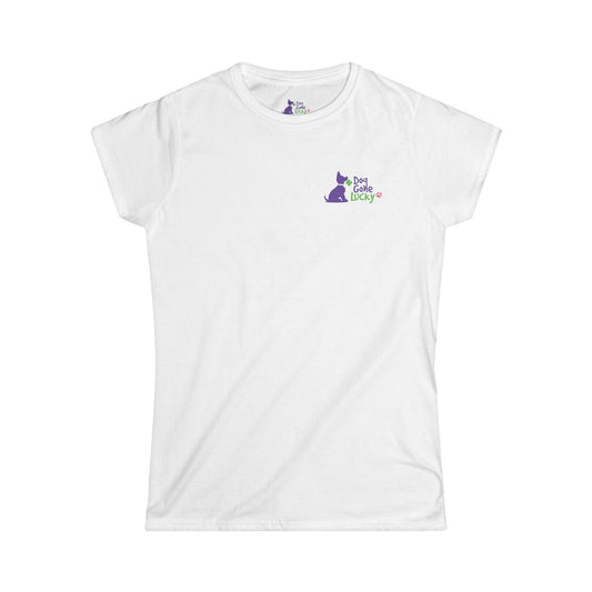 Doggone Lucky Woman's Tee - Printed Lucky Pup on Chest and Back