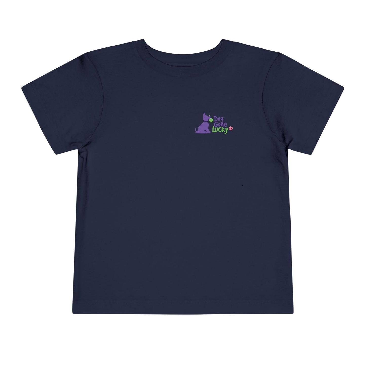 Doggone Personalized Neck Label Toddler Tee - Lucky Pup Graphic on Back and Front