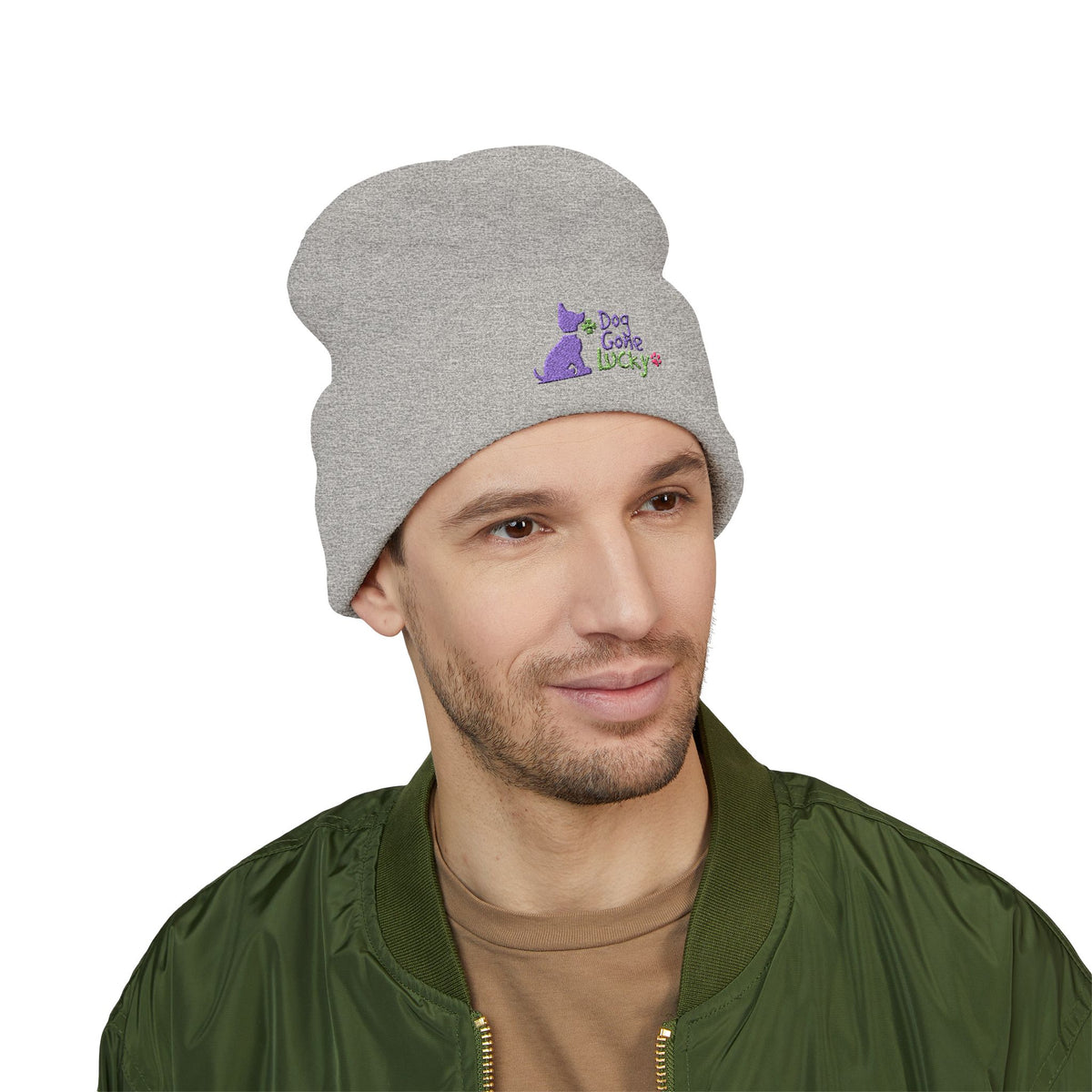 Doggone Lucky Embroidered Beanie