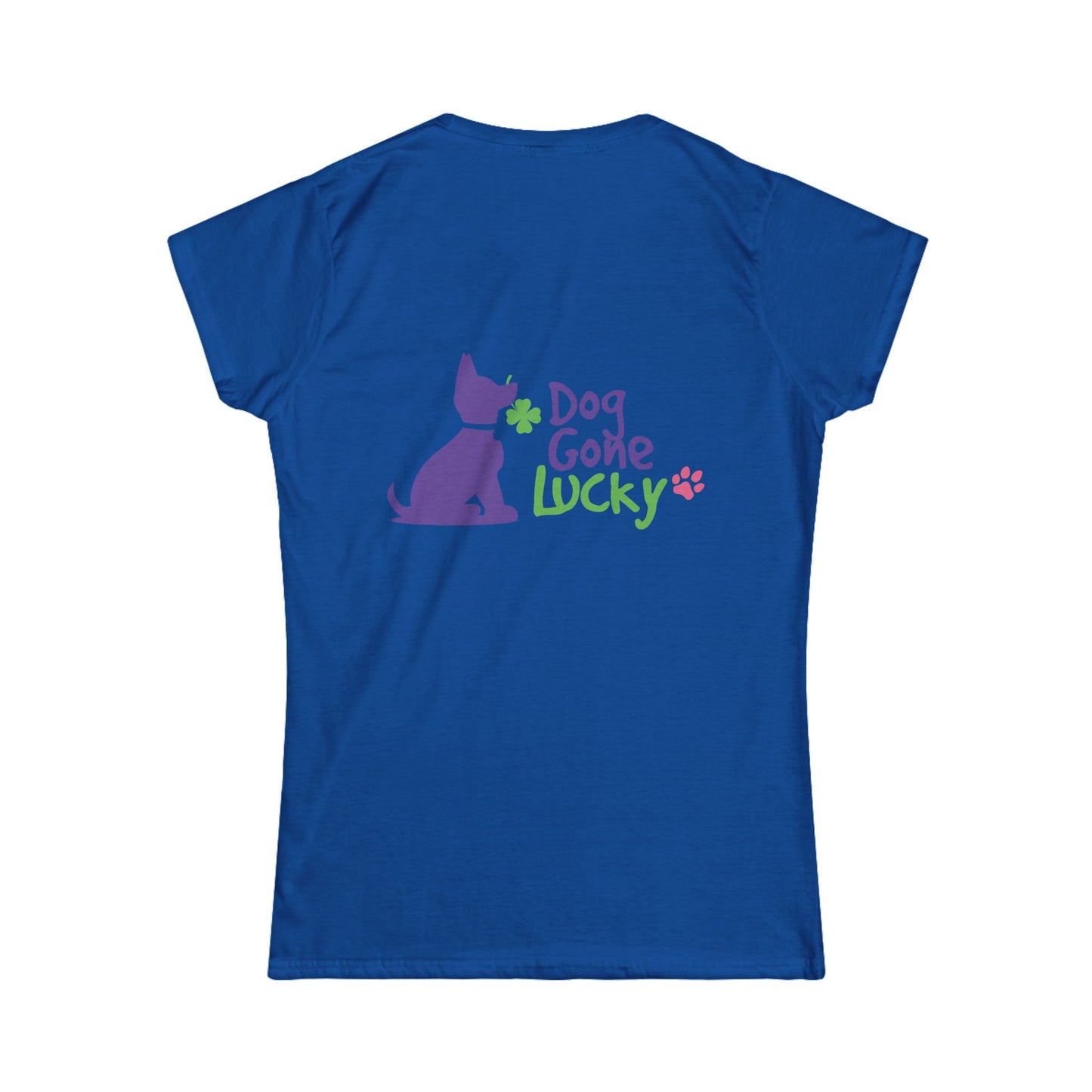 Doggone Lucky Woman's Tee | Purple Dog with Clover, St. Patrick's Day