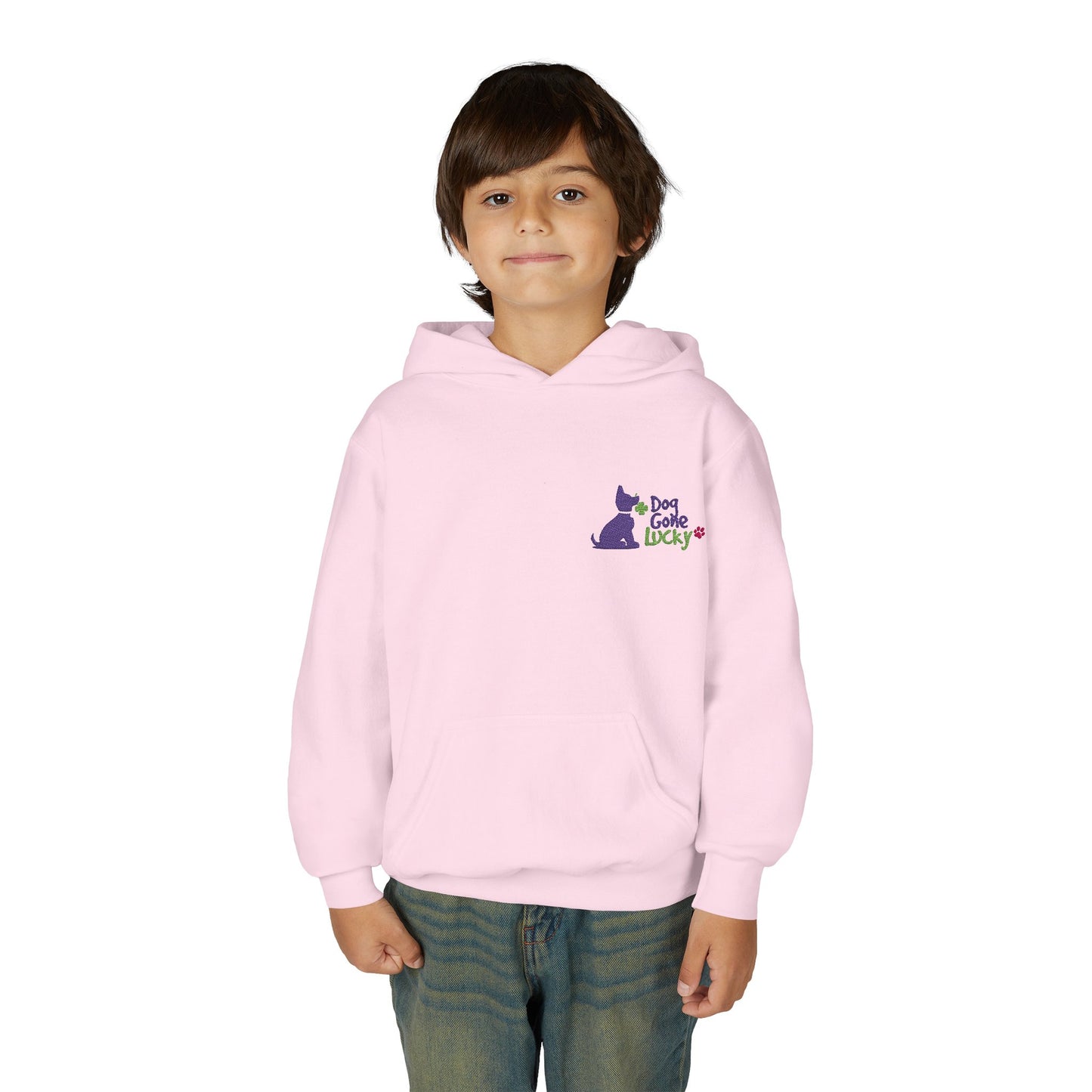 Doggone Lucky Embroidered Youth Hoodie