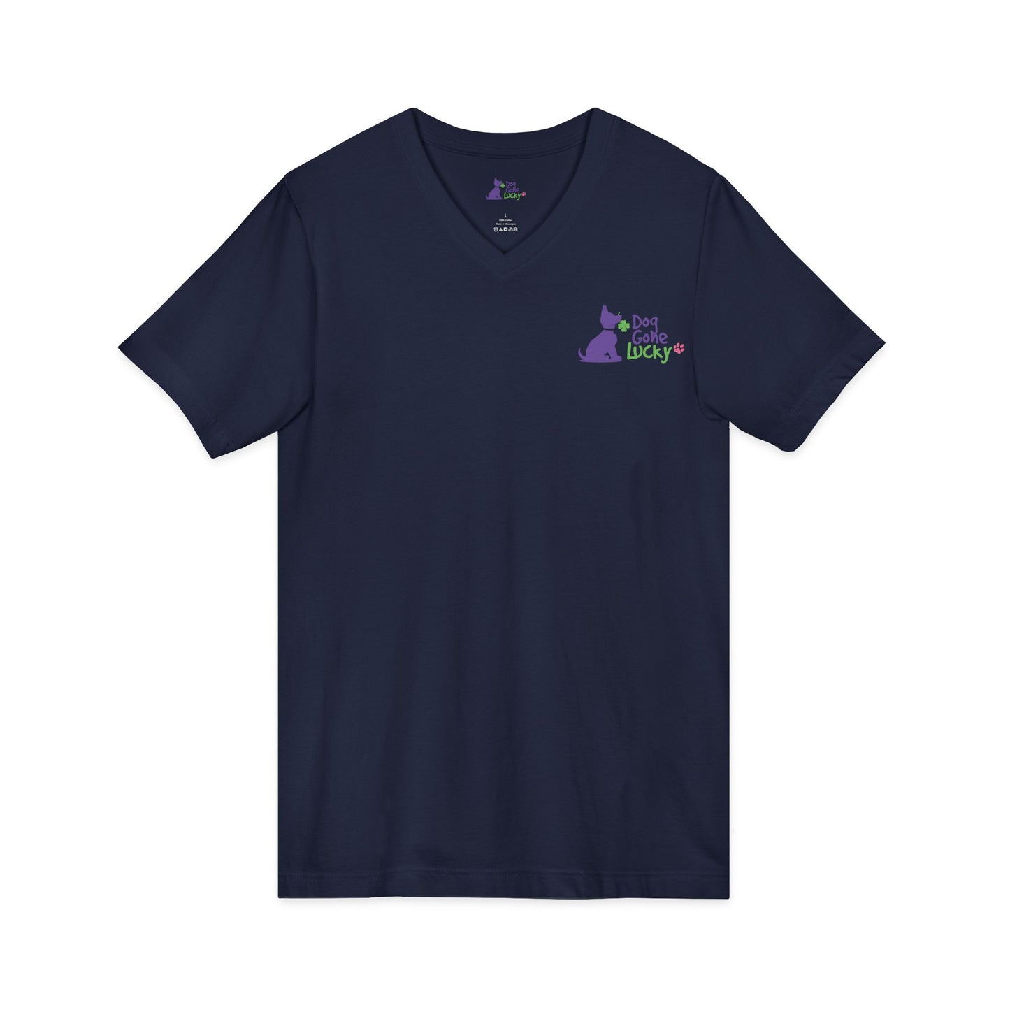 Doggone Lucky Jersey Short Sleeve V-Neck Tee