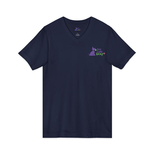 Doggone Lucky Jersey Short Sleeve V-Neck Tee
