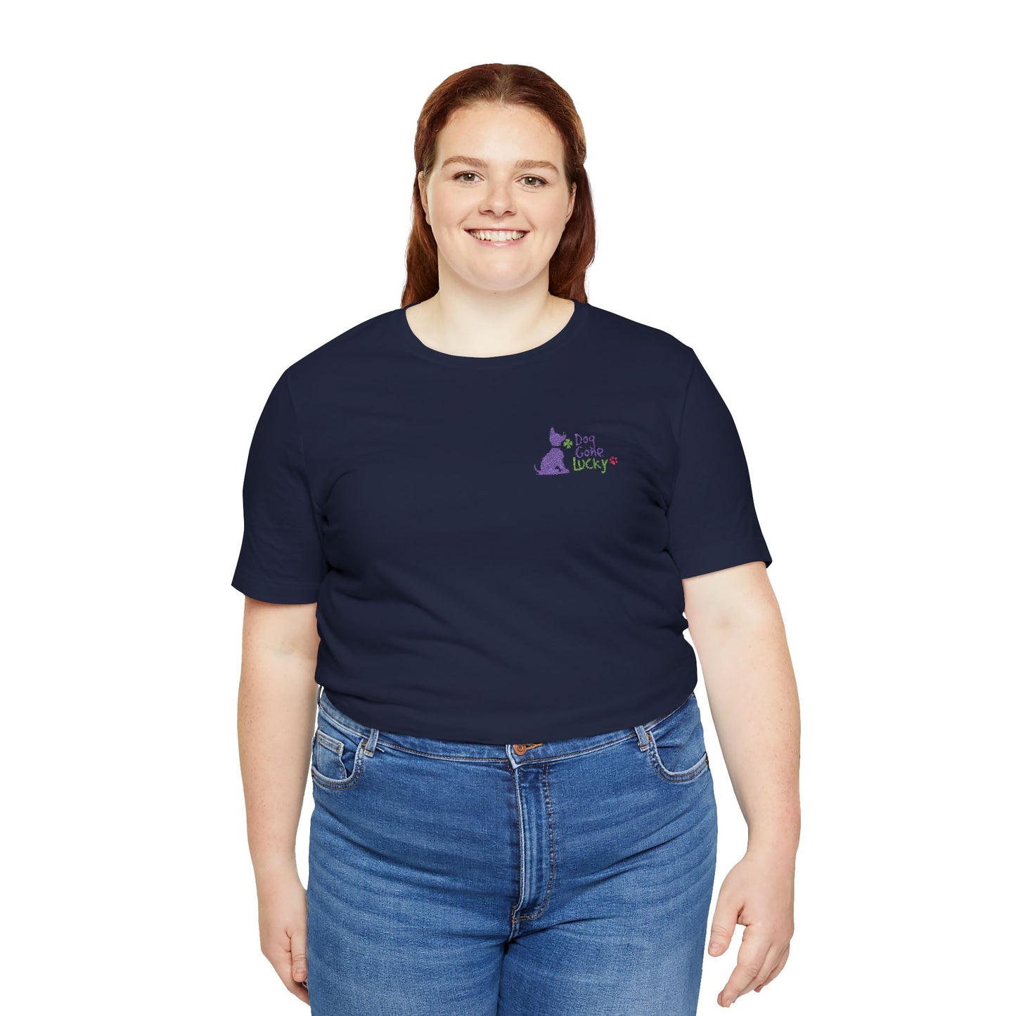 Doggone Lucky Embroidered Adult Tee