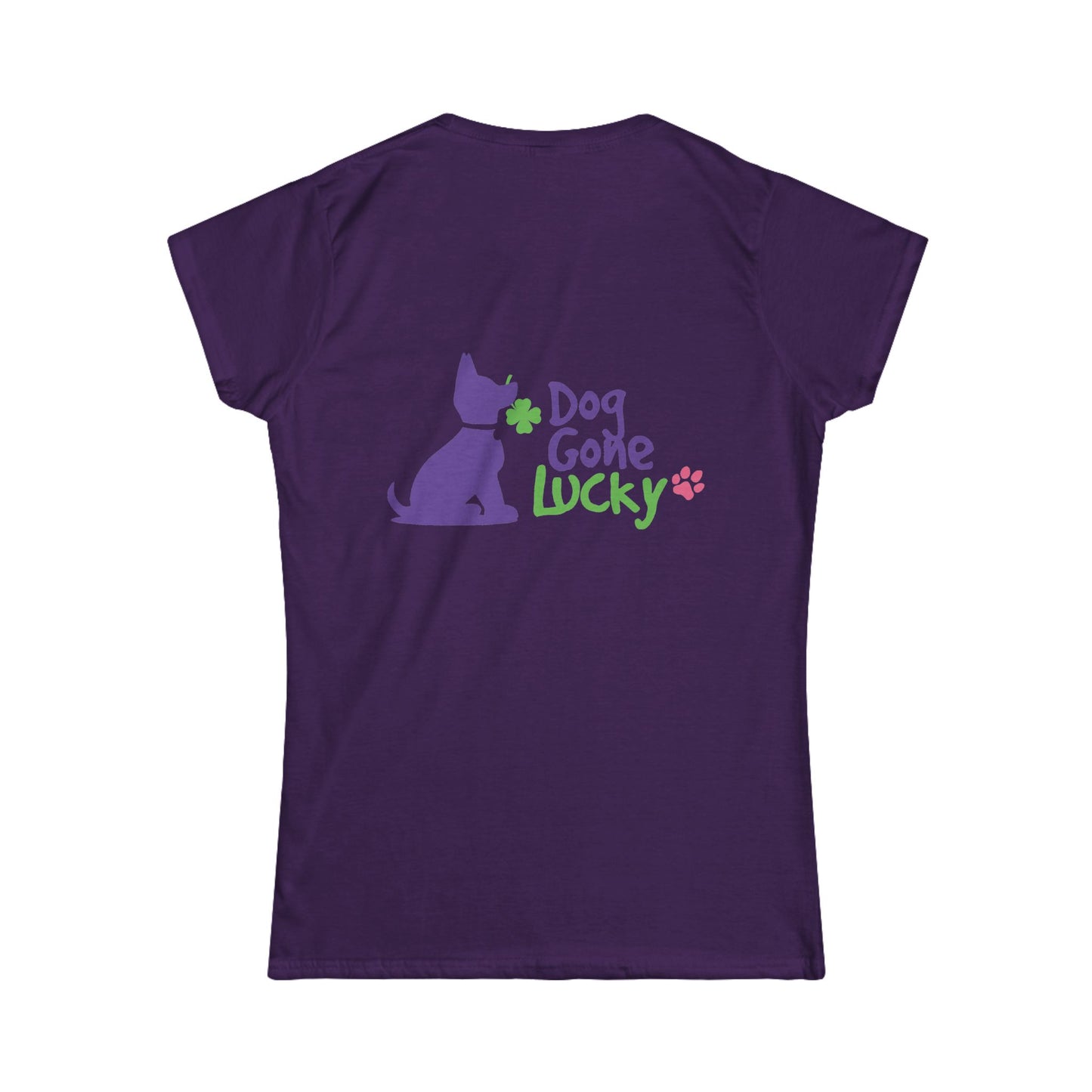 Doggone Lucky Personalized Women's Tee - Printed Lucky Pup on Back