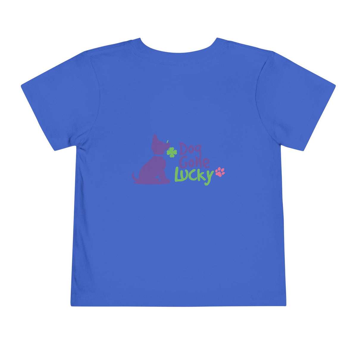 Doggone Lucky Personalized Neck Label Toddler Tee - Printed Lucky Pup on Front and Back