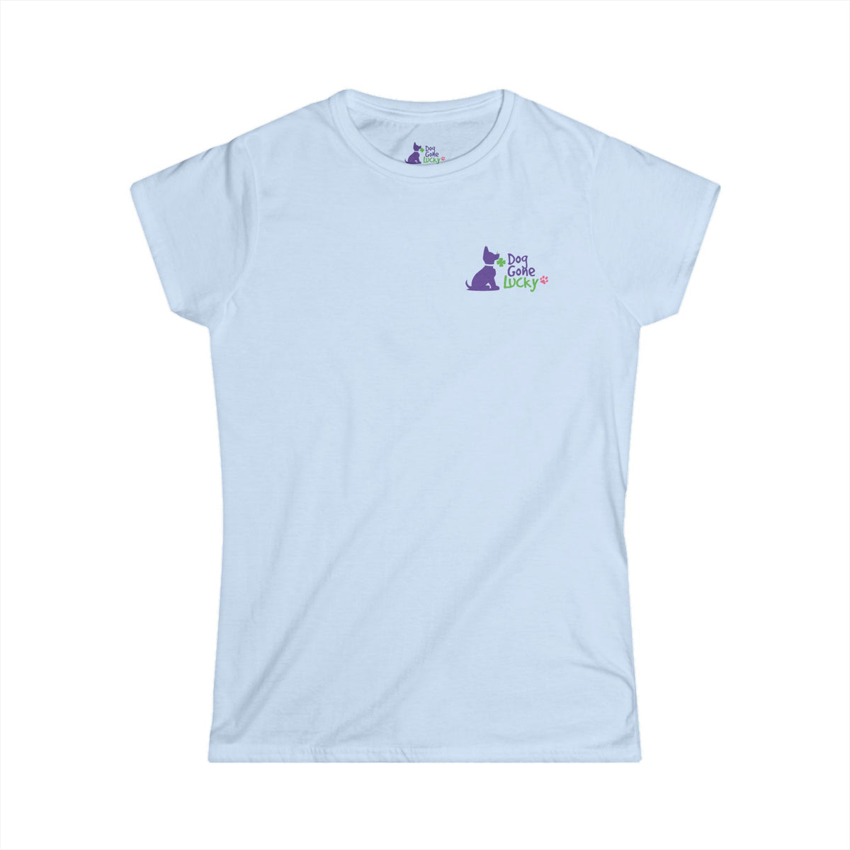 Doggone Lucky Woman's Tee - Printed Lucky Pup on Chest and Back