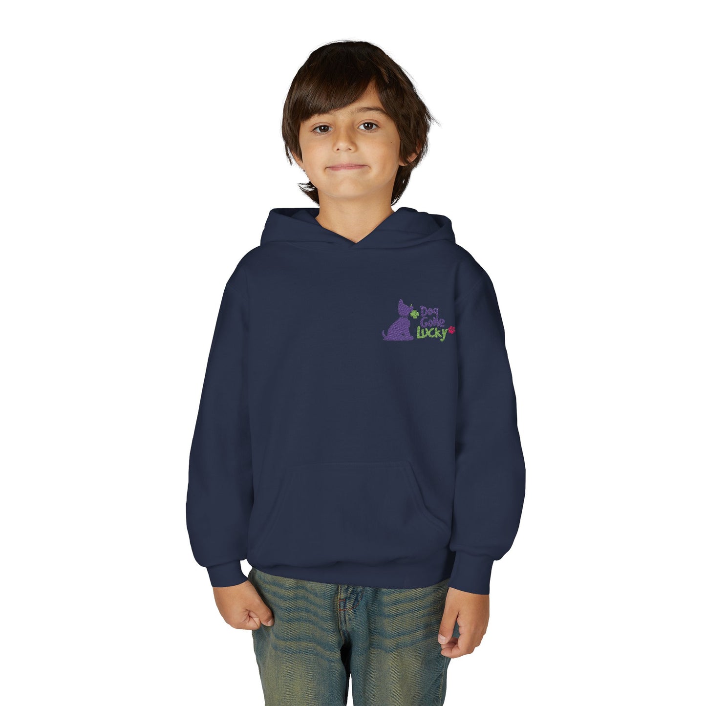 Doggone Lucky Embroidered Youth Hoodie
