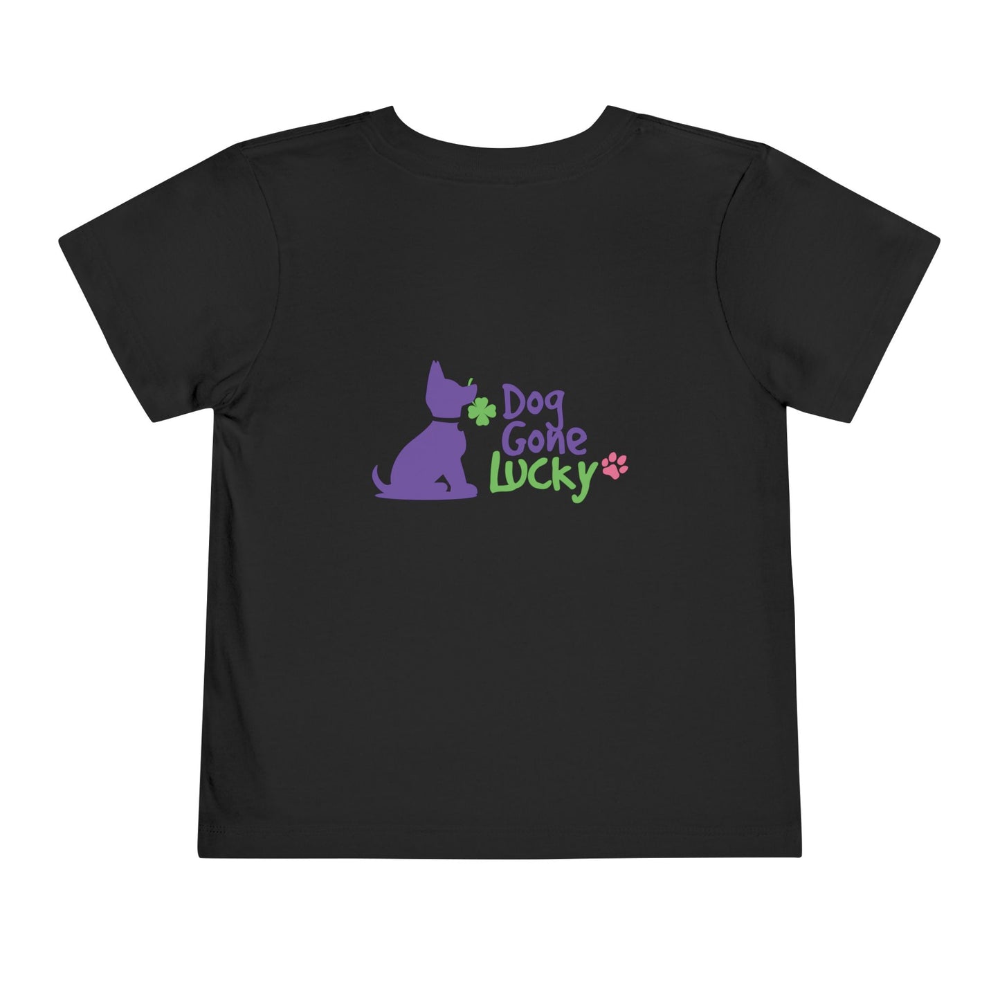 Doggone Personalized Neck Label Toddler Tee - Lucky Pup Graphic on Back and Front