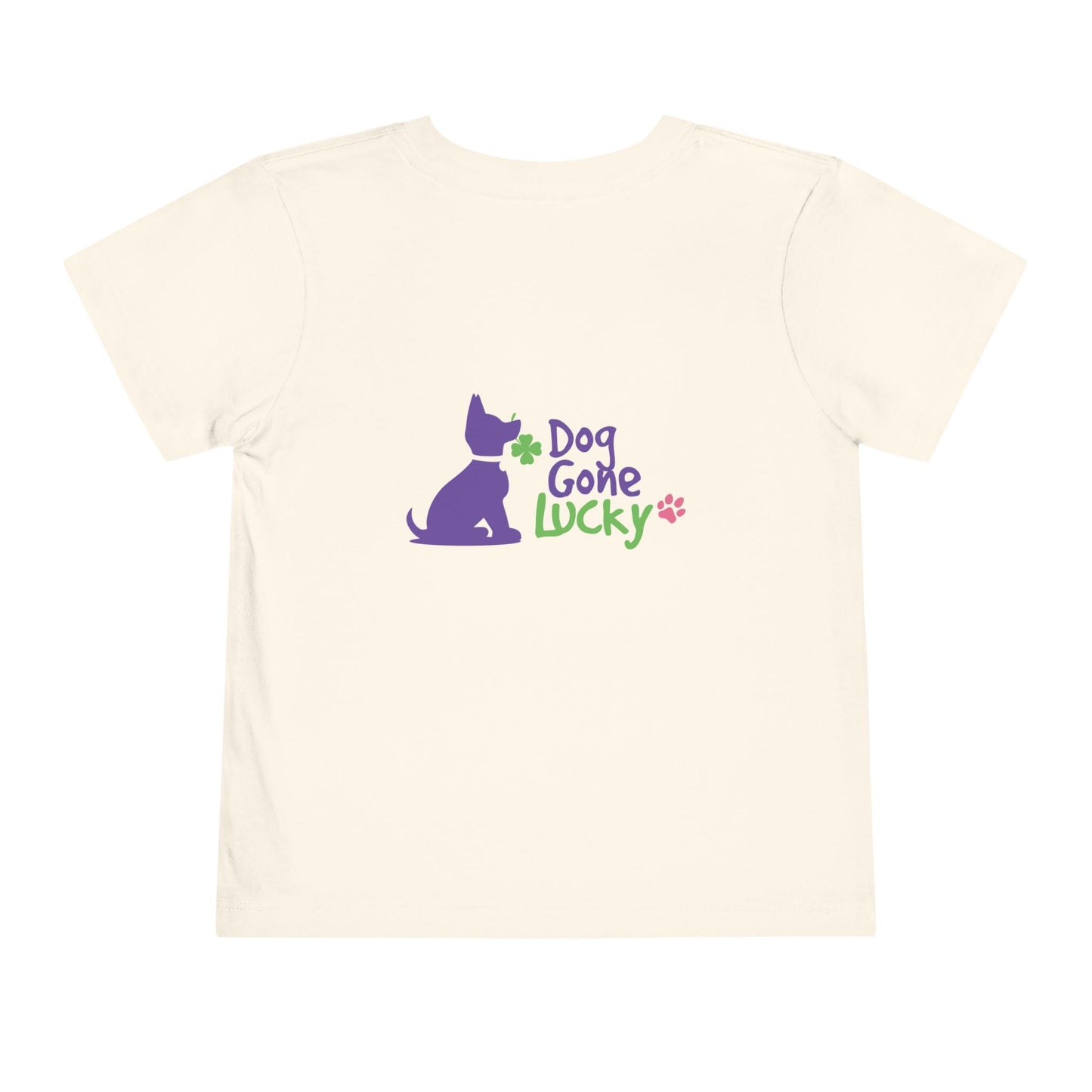 Doggone Personalized Neck Label Toddler Tee - Lucky Pup Graphic on Back and Front