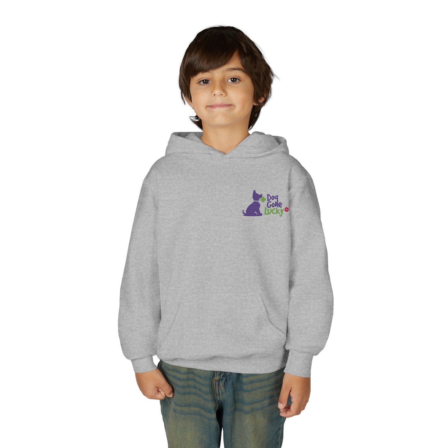 Doggone Lucky Embroidered Youth Hoodie