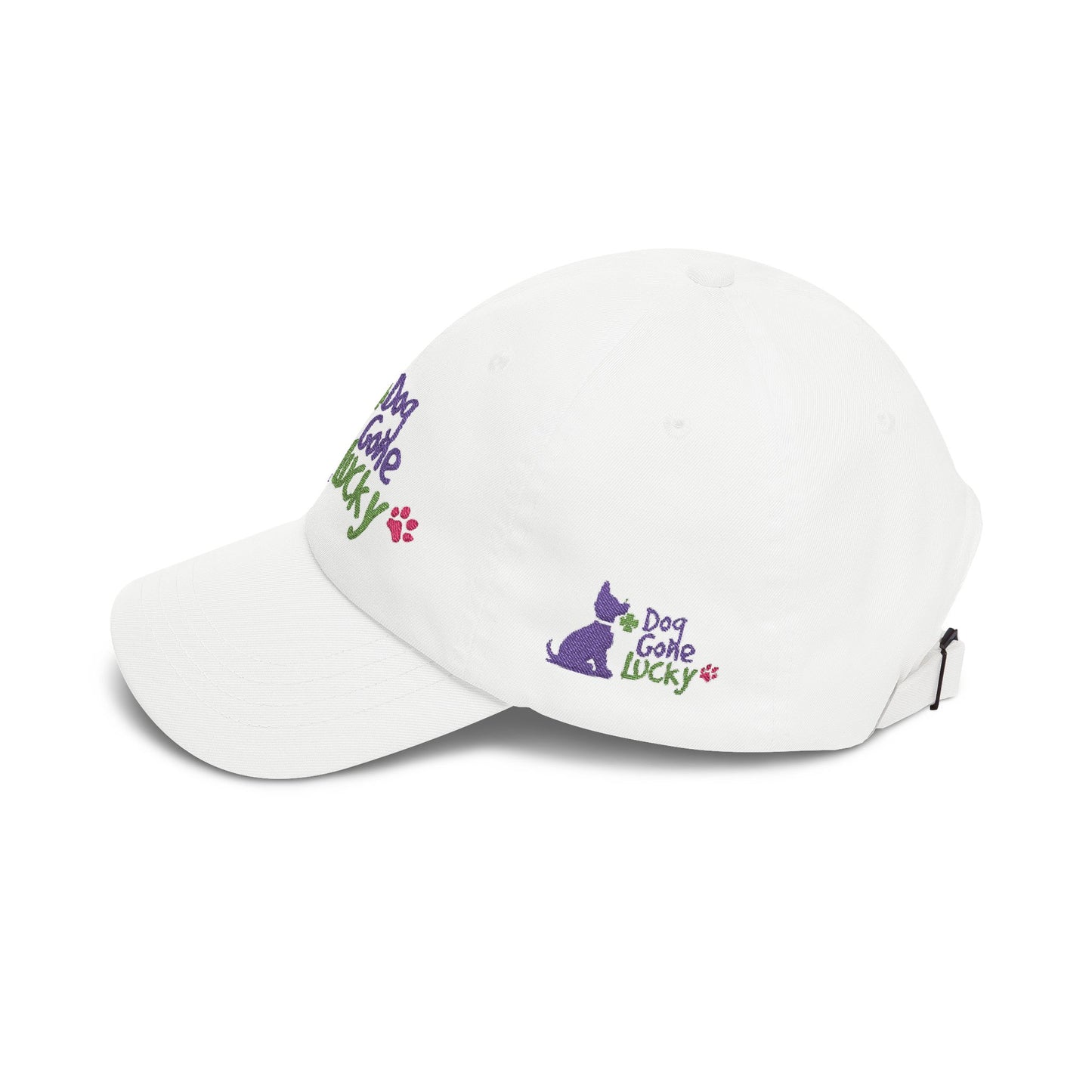 Doggone Lucky Dad Cap — Embroidered Purple Pup Baseball Hat