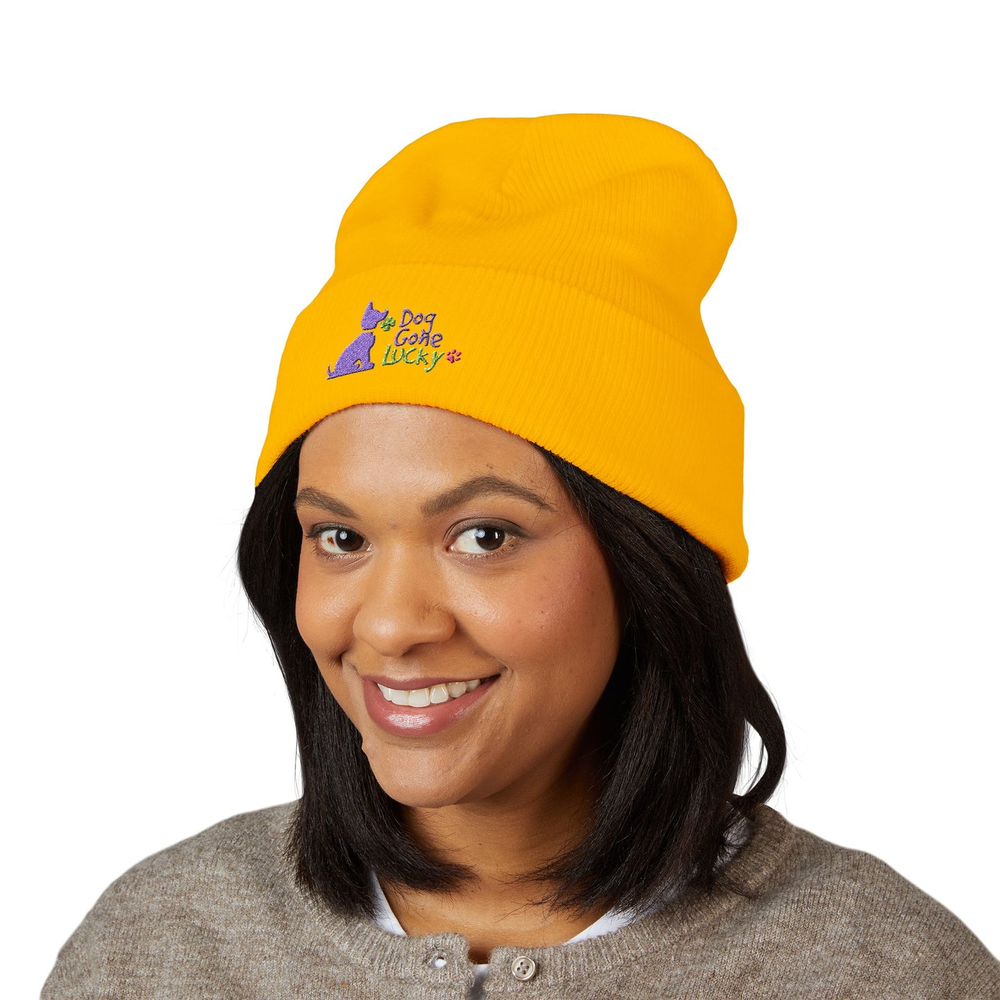 Doggone Lucky Embroidered Beanie