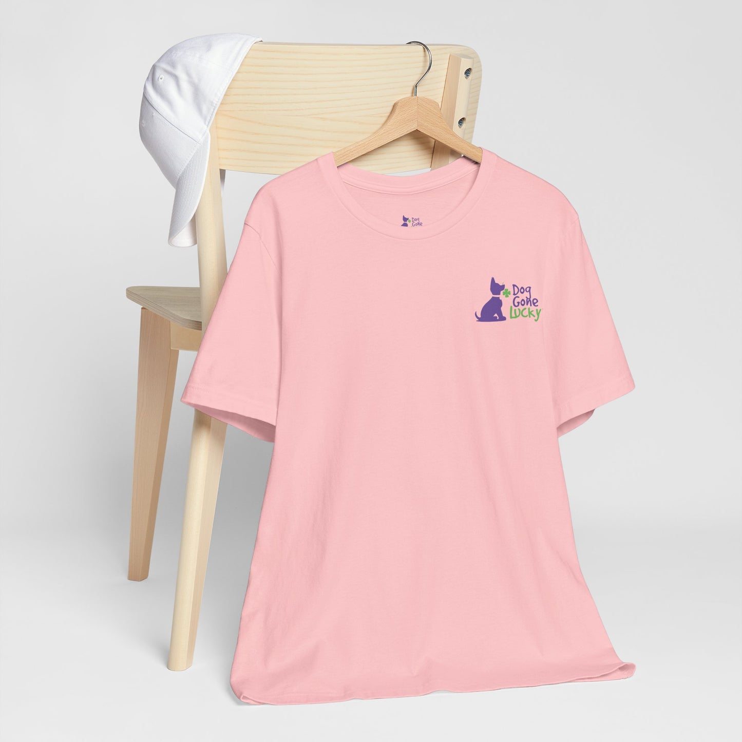 Doggone Lucky Adult Tee - Printed Lucky Pup on Chest
