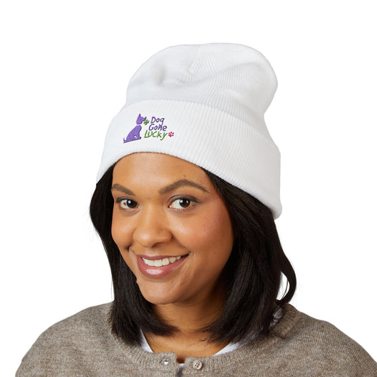 Doggone Lucky Embroidered Beanie
