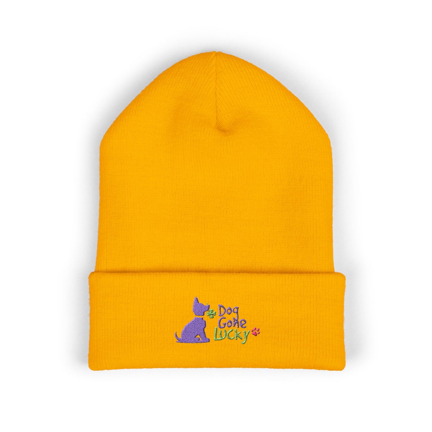 Doggone Lucky Embroidered Beanie