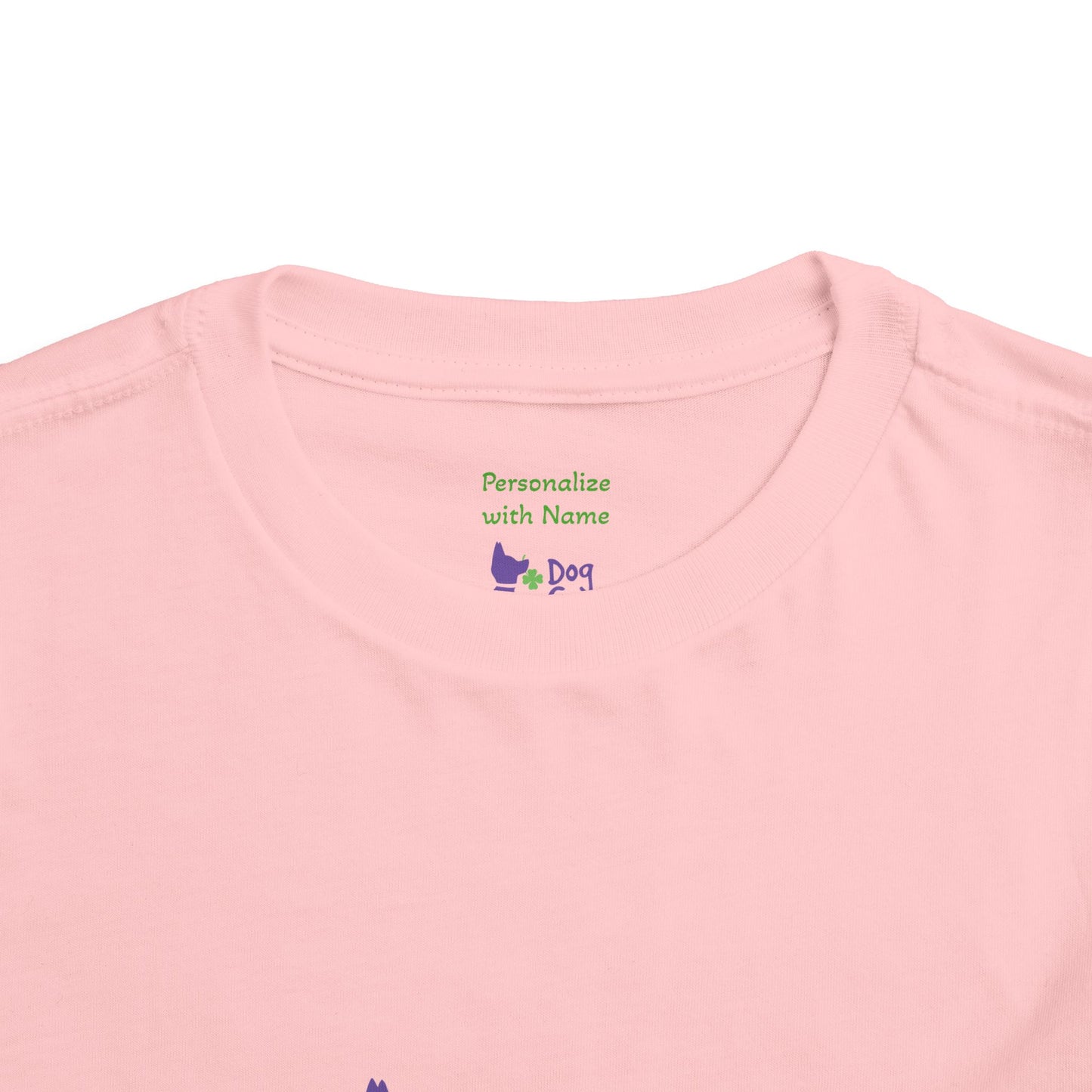 Dog Gone Lucky Toddler Tee - Cute Purple Lucky Pup on front and back