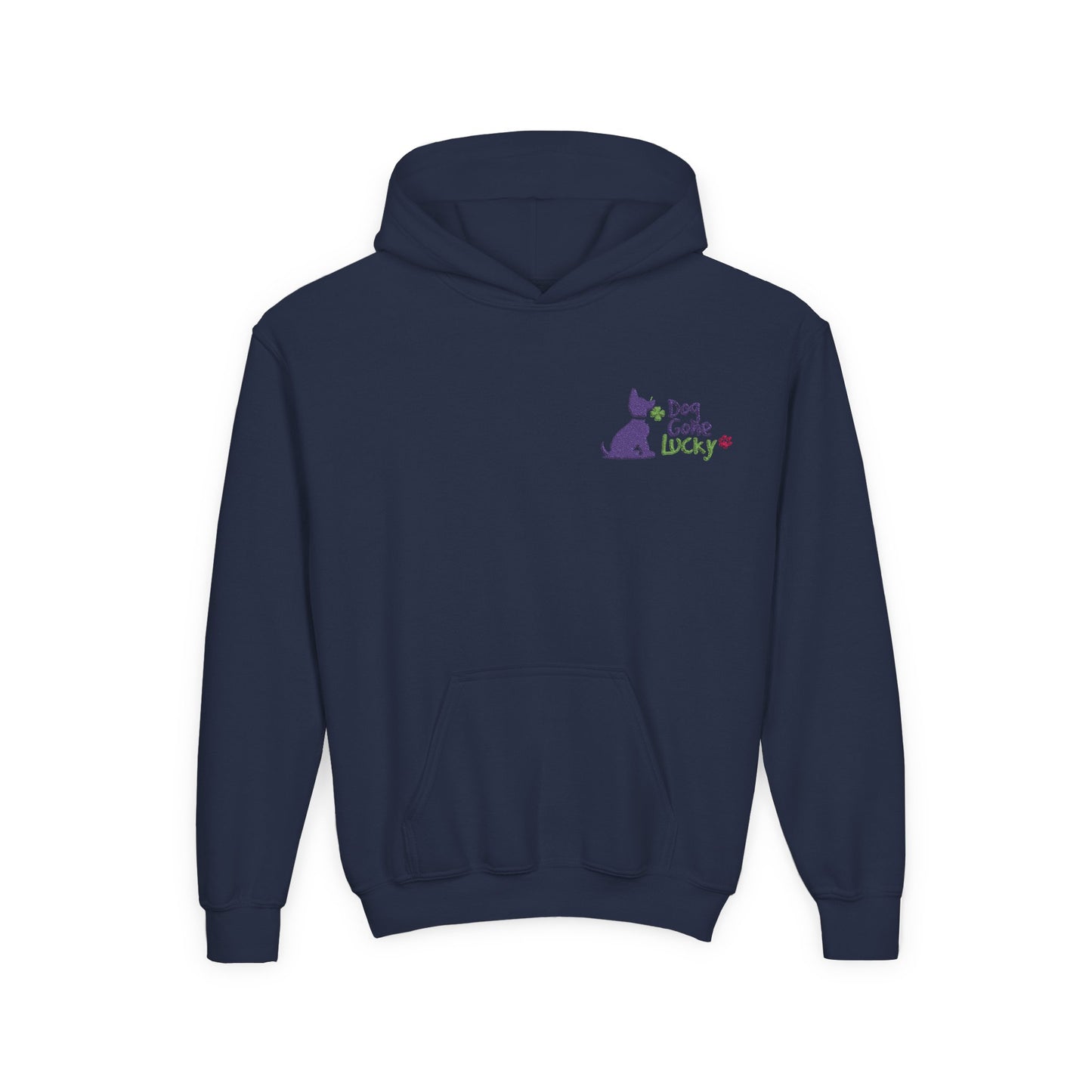 Doggone Lucky Embroidered Youth Hoodie