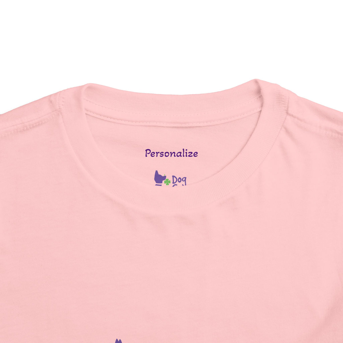 Doggone Lucky Personalized Neck Label Toddler Tee - Printed Lucky Pup on Front and Back