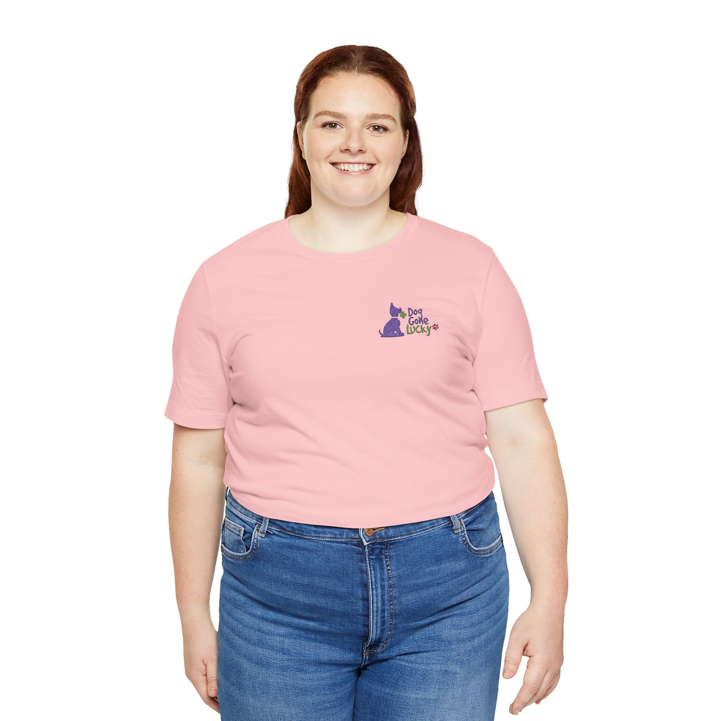 Doggone Lucky Embroidered Adult Tee