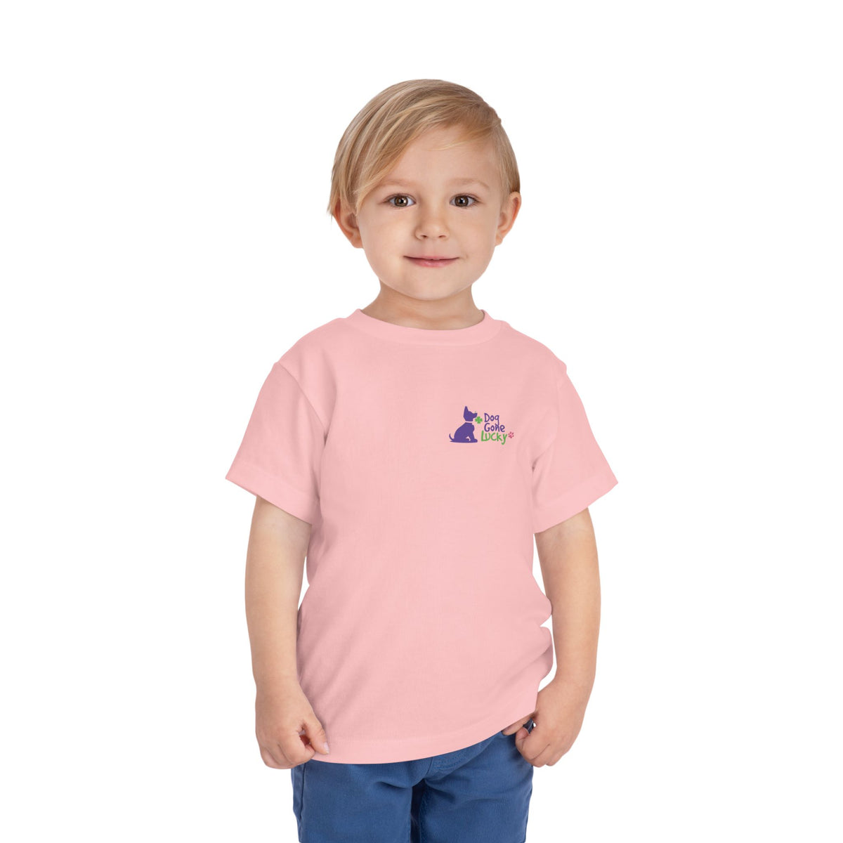 Doggone Lucky Personalized Toddler Tee - "Dog Gone Lucky" Cute Purple Pup St. Patrick's Day Shirt