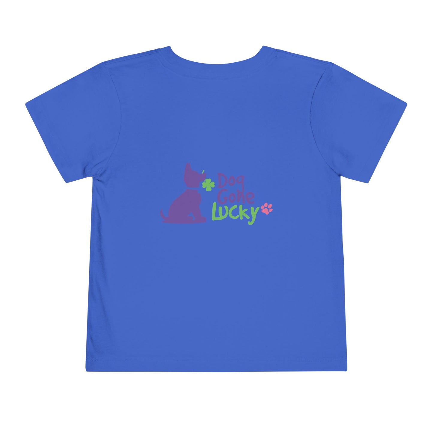 Dog Gone Lucky Toddler Tee - Cute Purple Lucky Pup on front and back