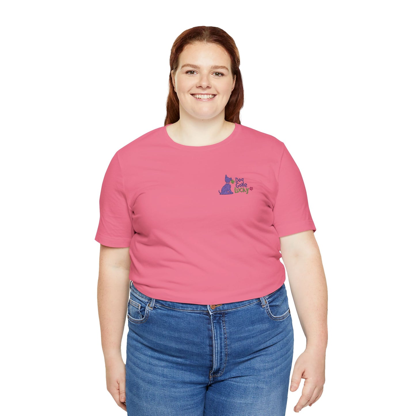 Doggone Lucky Embroidered Adult Tee