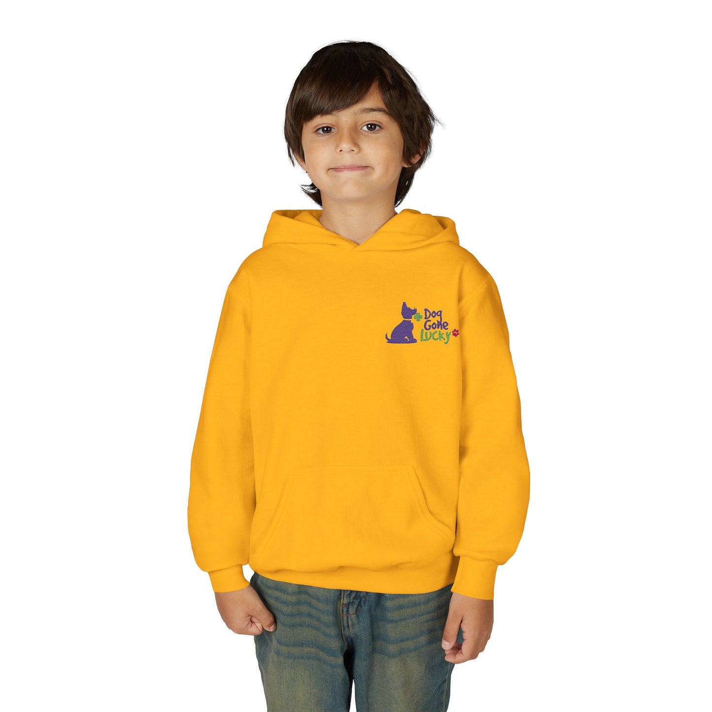 Doggone Lucky Embroidered Youth Hoodie