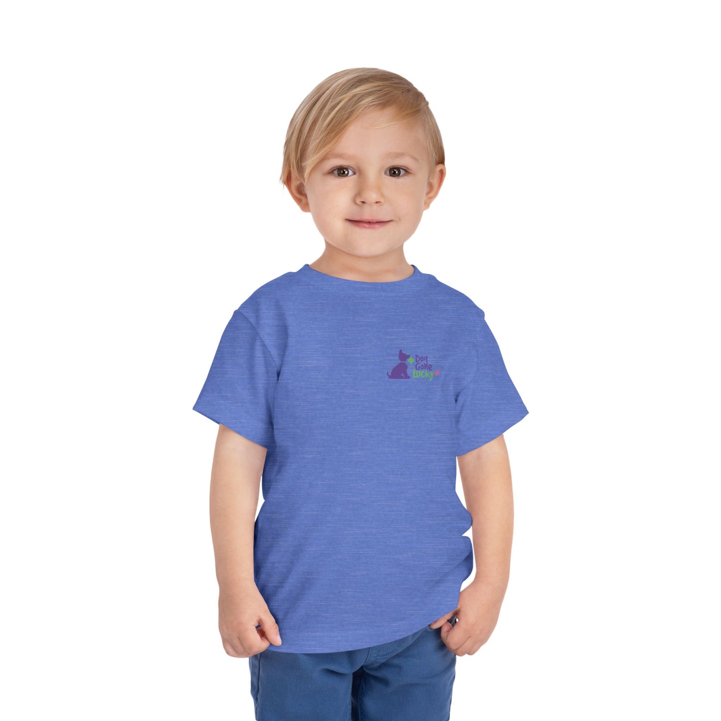 Doggone Personalized Neck Label Toddler Tee - Lucky Pup Graphic on Back and Front