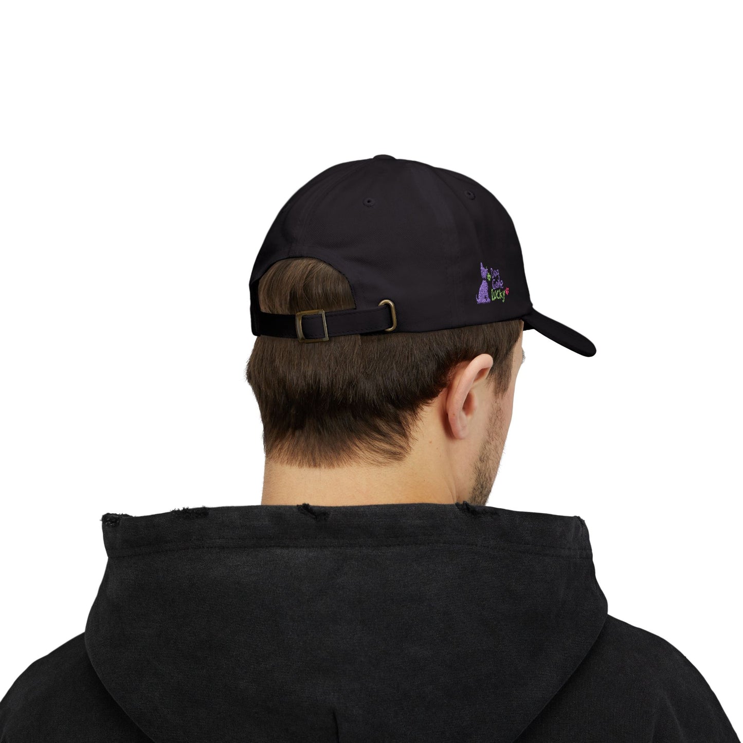 Doggone Lucky Dad Cap — Embroidered Purple Pup Baseball Hat