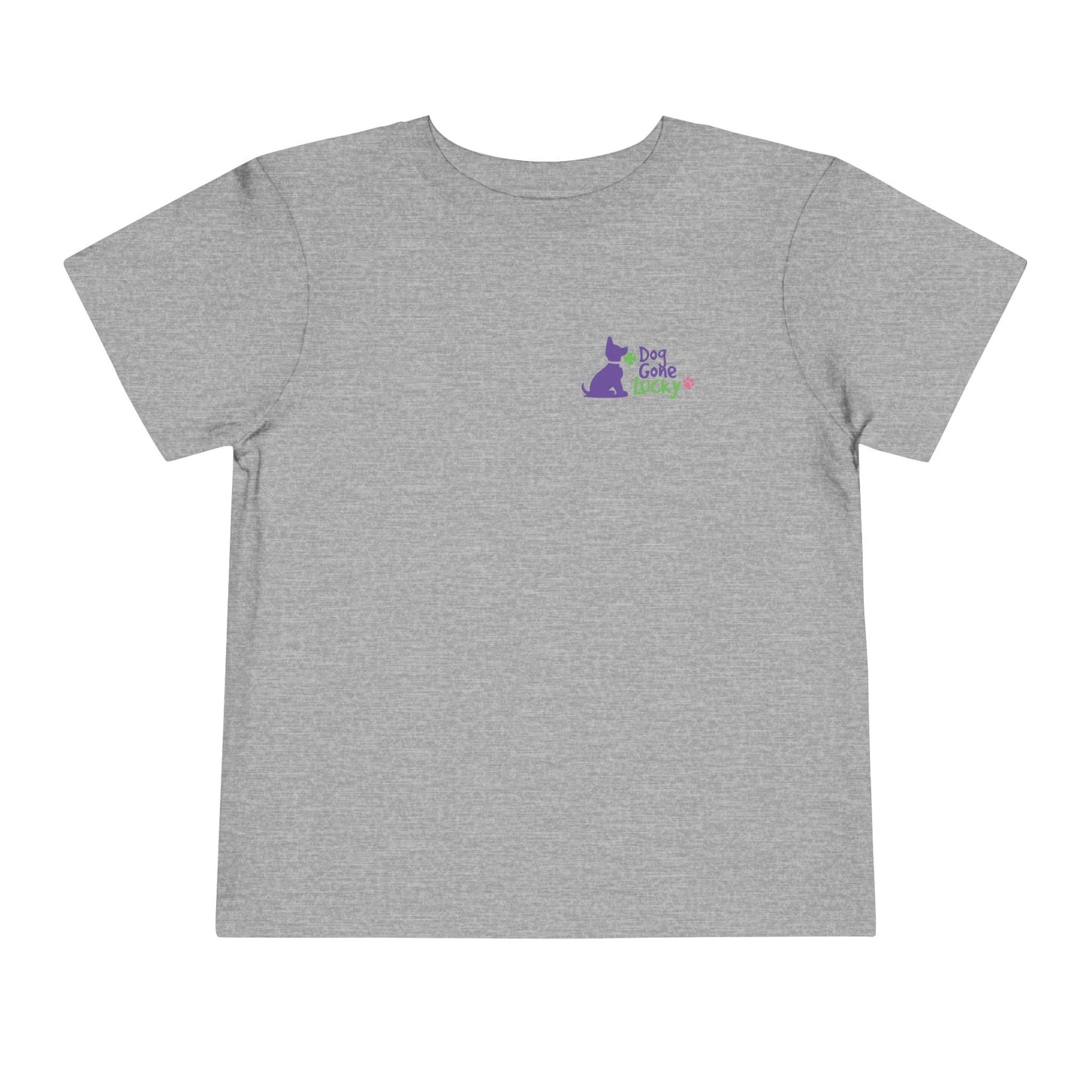 Doggone Personalized Neck Label Toddler Tee - Lucky Pup Graphic on Back and Front