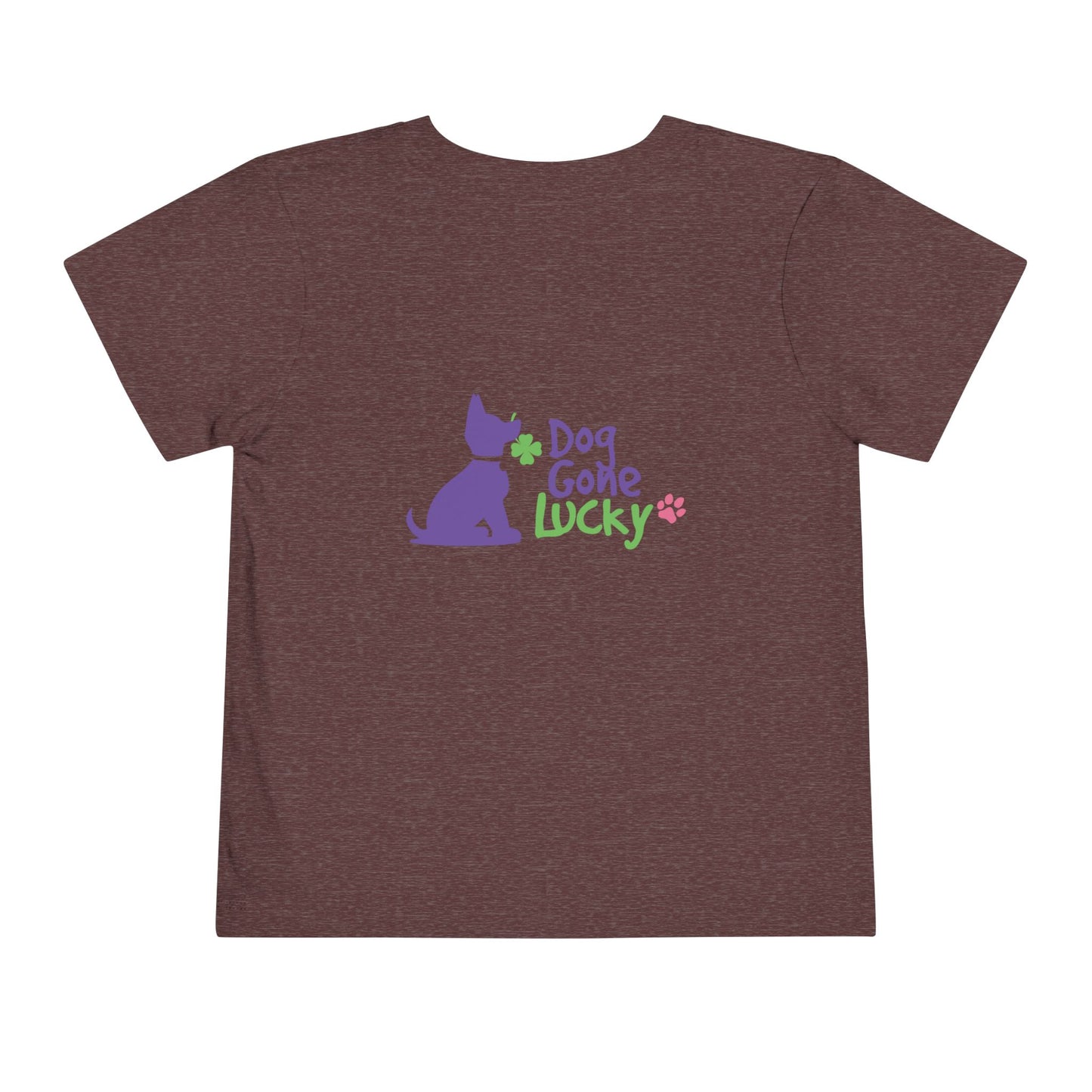 Doggone Personalized Neck Label Toddler Tee - Lucky Pup Graphic on Back and Front