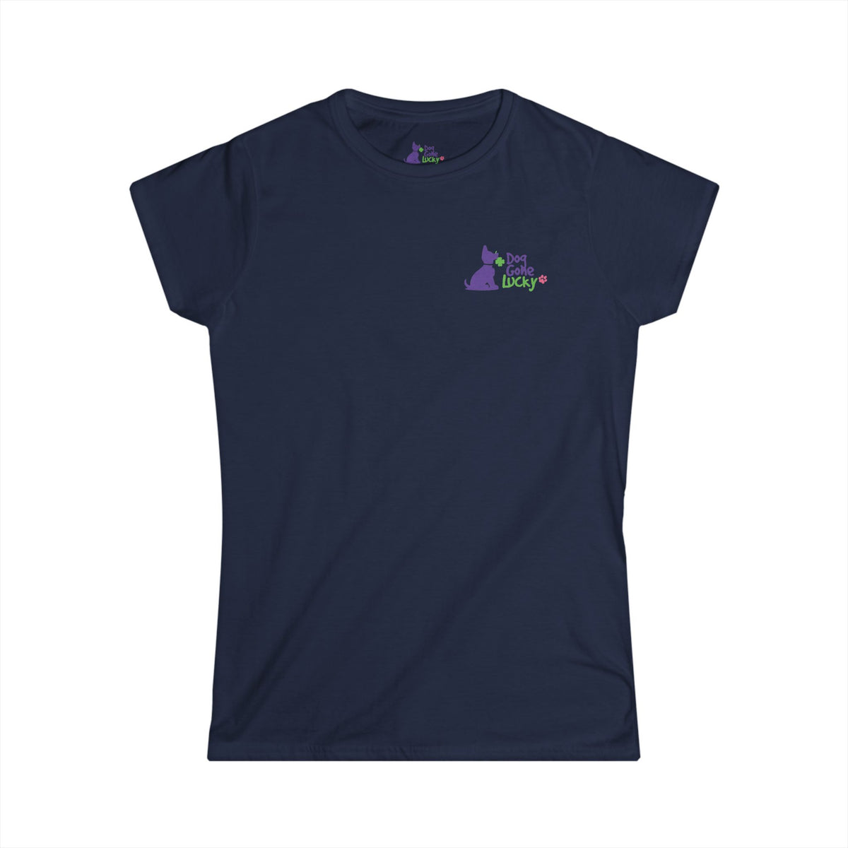 Doggone Lucky Woman's Tee - Printed Lucky Pup on Chest and Back