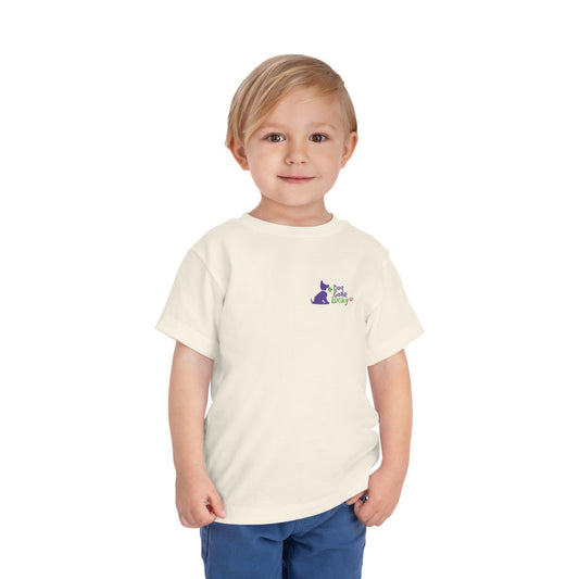 Doggone Personalized Neck Label Toddler Tee - Lucky Pup Graphic on Back and Front