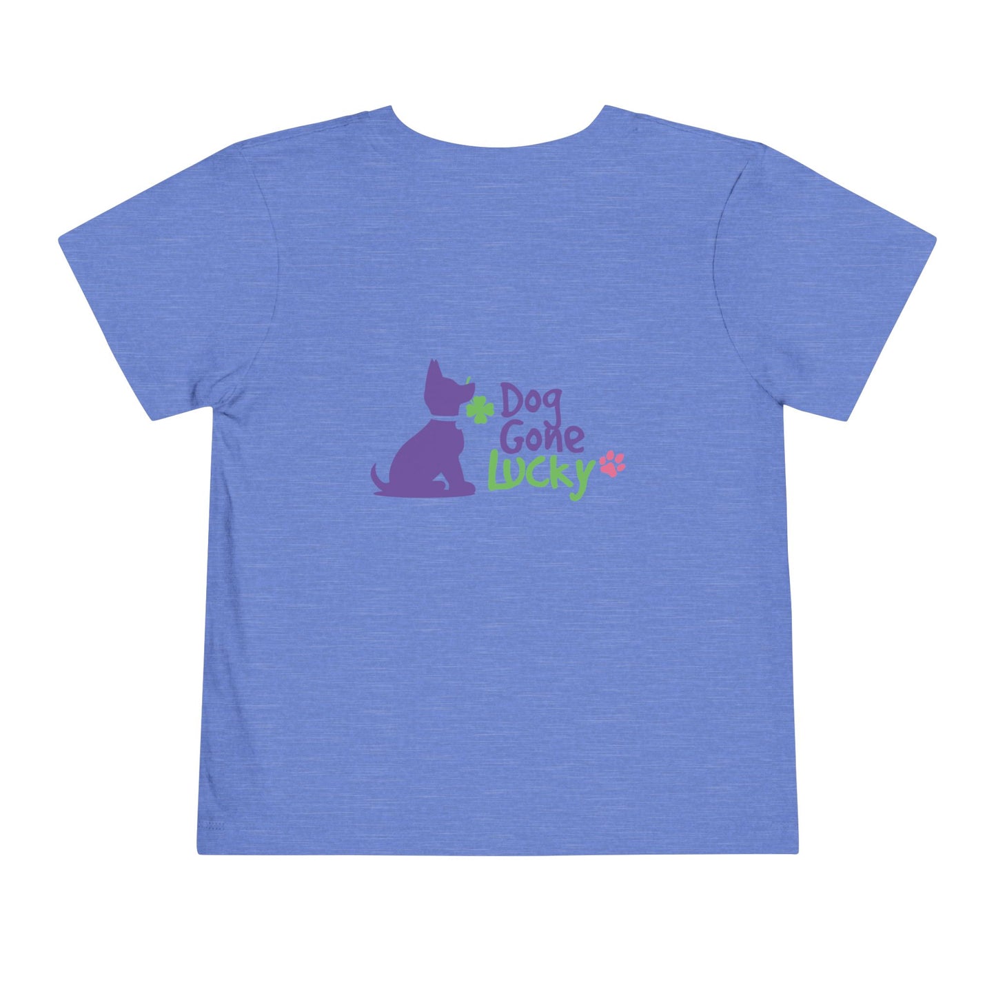Doggone Personalized Neck Label Toddler Tee - Lucky Pup Graphic on Back and Front