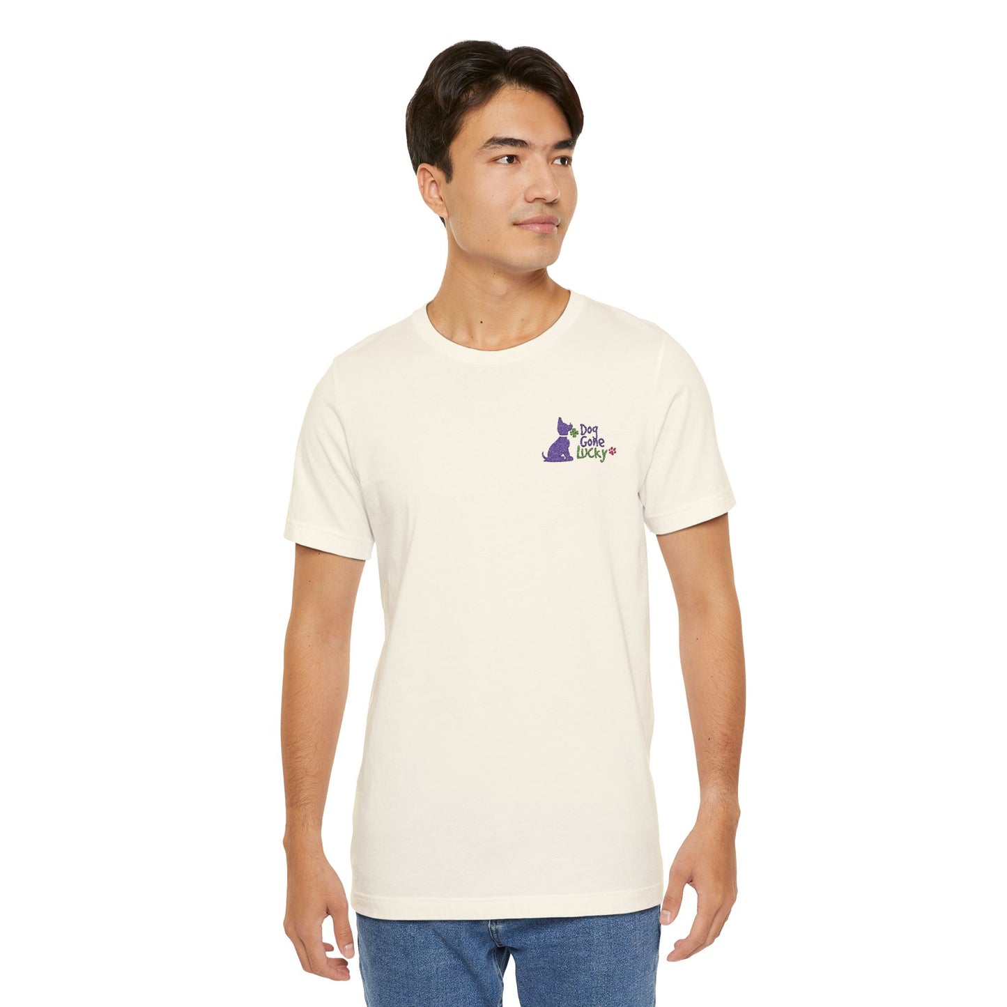 Doggone Lucky Embroidered Adult Tee