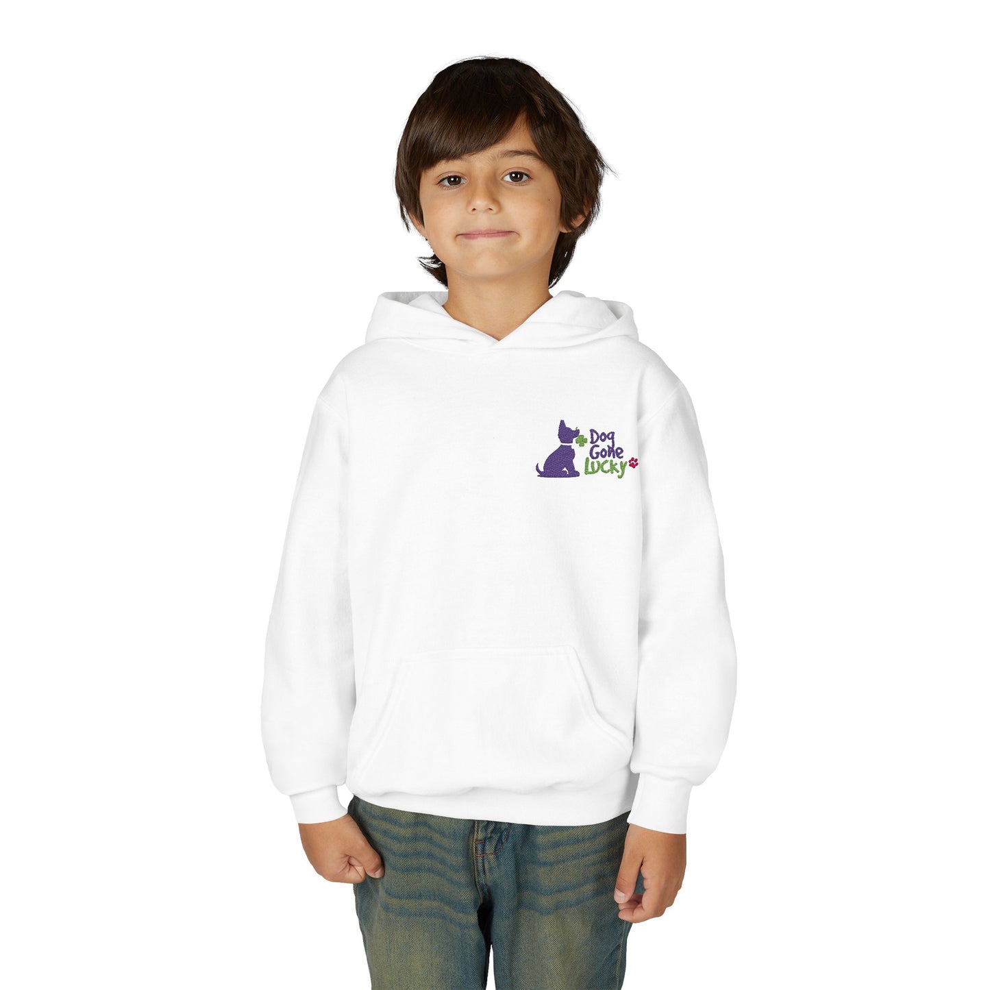 Doggone Lucky Embroidered Youth Hoodie
