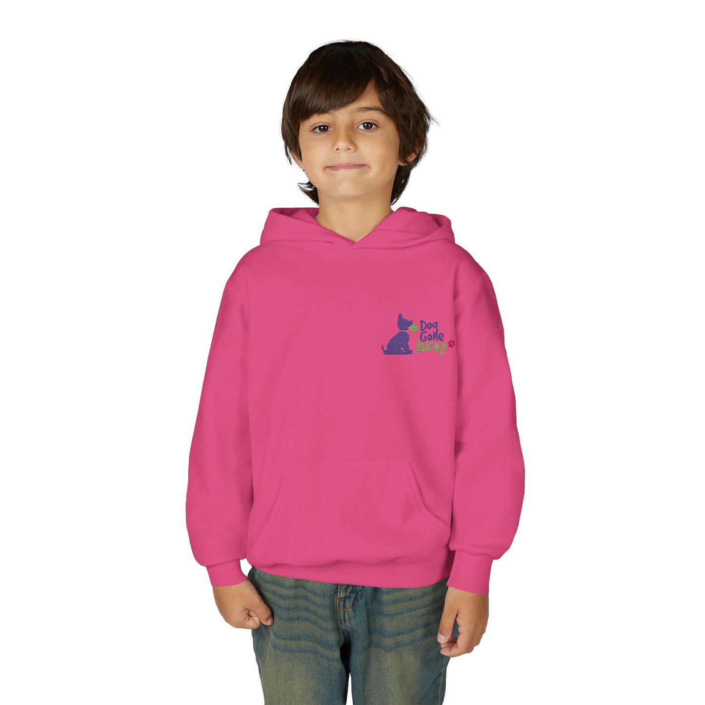 Doggone Lucky Embroidered Youth Hoodie