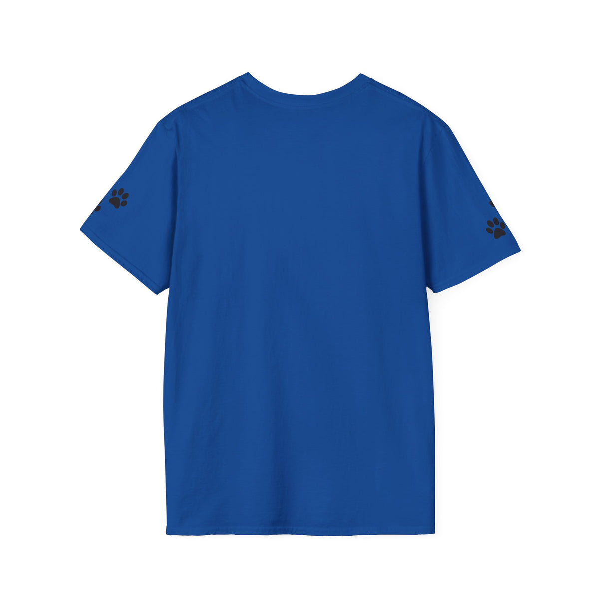 Doggone Lucky Adult Tee - Printed Lucky Pup on Front - Paw Prints on Sleeves