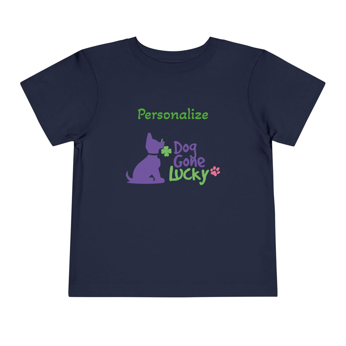 Doggone Lucky Personalized Toddler Tee - Printed Lucky Pup on Front
