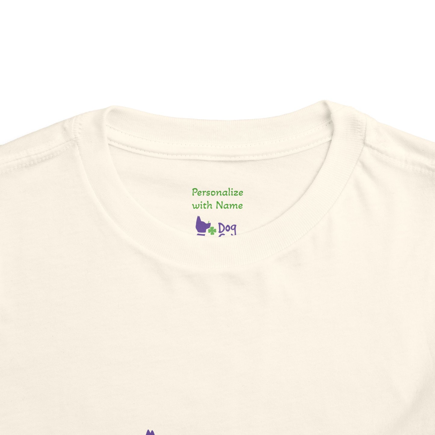 Dog Gone Lucky Toddler Tee - Cute Purple Lucky Pup on front and back